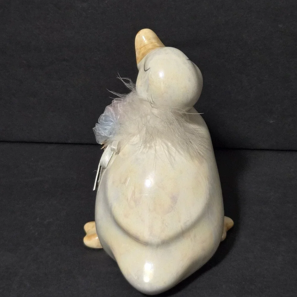 Vintage Enesco Duck Goose Cottagecore Easter Figurine Ceramic Kitchen Decor 1984